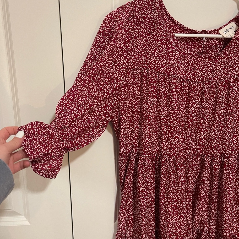 Floral red flowy dress